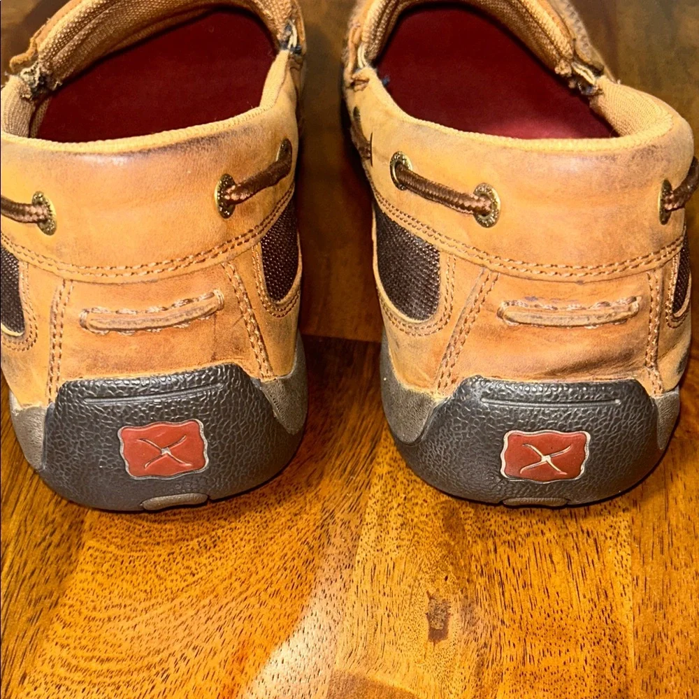 Twisted X  men’s Tan Woven Slip-On Loafers